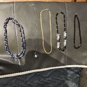 Elegant Black and Blue Beaded Necklace